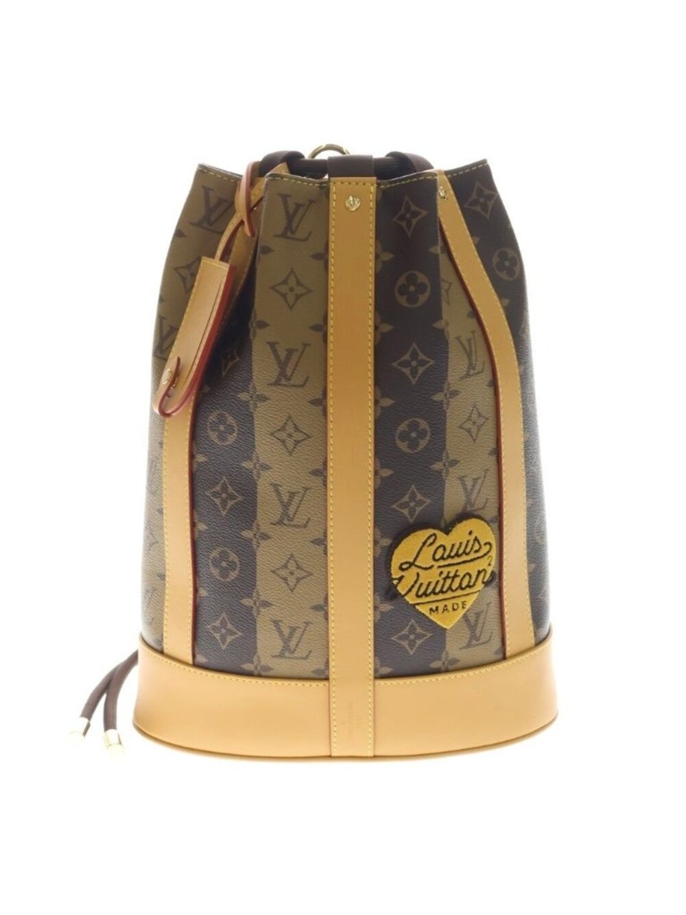 Louis Vuitton Monogram Stripe Randonnee Messenger Shoulder Bag Brown Leather